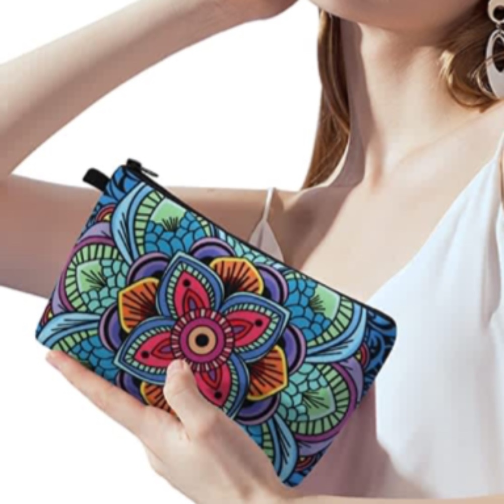 Floral Multi Makeup Bag 5.5” x 8” - Picture 2 of 3